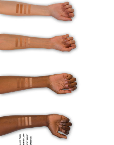 Note Cosmetic Terracotta Powder shades 1 to 4 on arm swatches